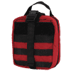 The Rip Away EMT Pouch: compact red medical pouch with black webbing and buckle strap, ideal for EMT gear attachment.