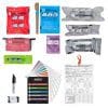 Visual of MARCH IFAK Resupply Kit contents: bandages, tourniquet, marker, gauze, instructional cards, and an item list. Organized on white background.