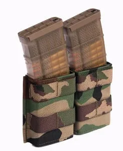 Two 5.56 mags secured in Esstac KYWI double shorty camo holder.