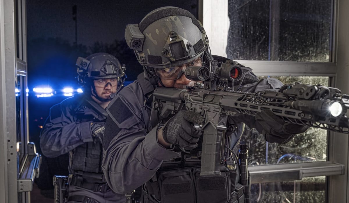 two soldiers in tactical gears