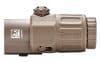 EOTECH G33 3X MAGNIFIER NM TAN: QR code and model G33.STS on side. Cylindrical with textured grips.
