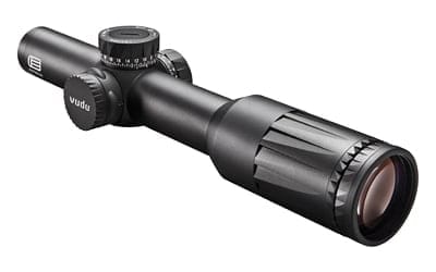 EOTECH VUDU 1-6X24MM SR1 GRN IR BLK EOTECH VUDU 1-6x24mm SR1 GRN IR BLK rifle scope with adjustment knobs and textured eyepiece grip.