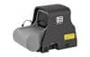 Gray EOTECH XPS2 holographic sight, 68 MOA ring/1 MOA dot, rectangular viewing window, side warning label.