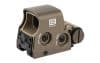 EOTECH XPS2 GRN 68MOA/1MOA DOT TAN holographic sight features side and front dials for brightness and aiming point adjustments.