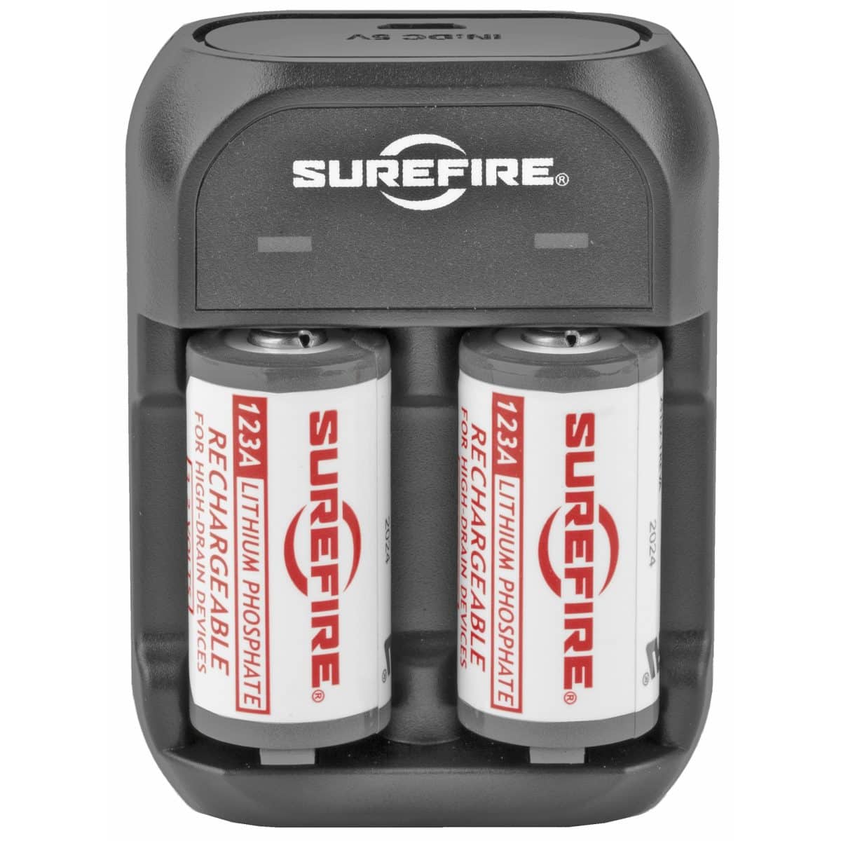 SureFire Lfp 123A Rechargeable Battery Kit: Includes two lithium-phosphate batteries.