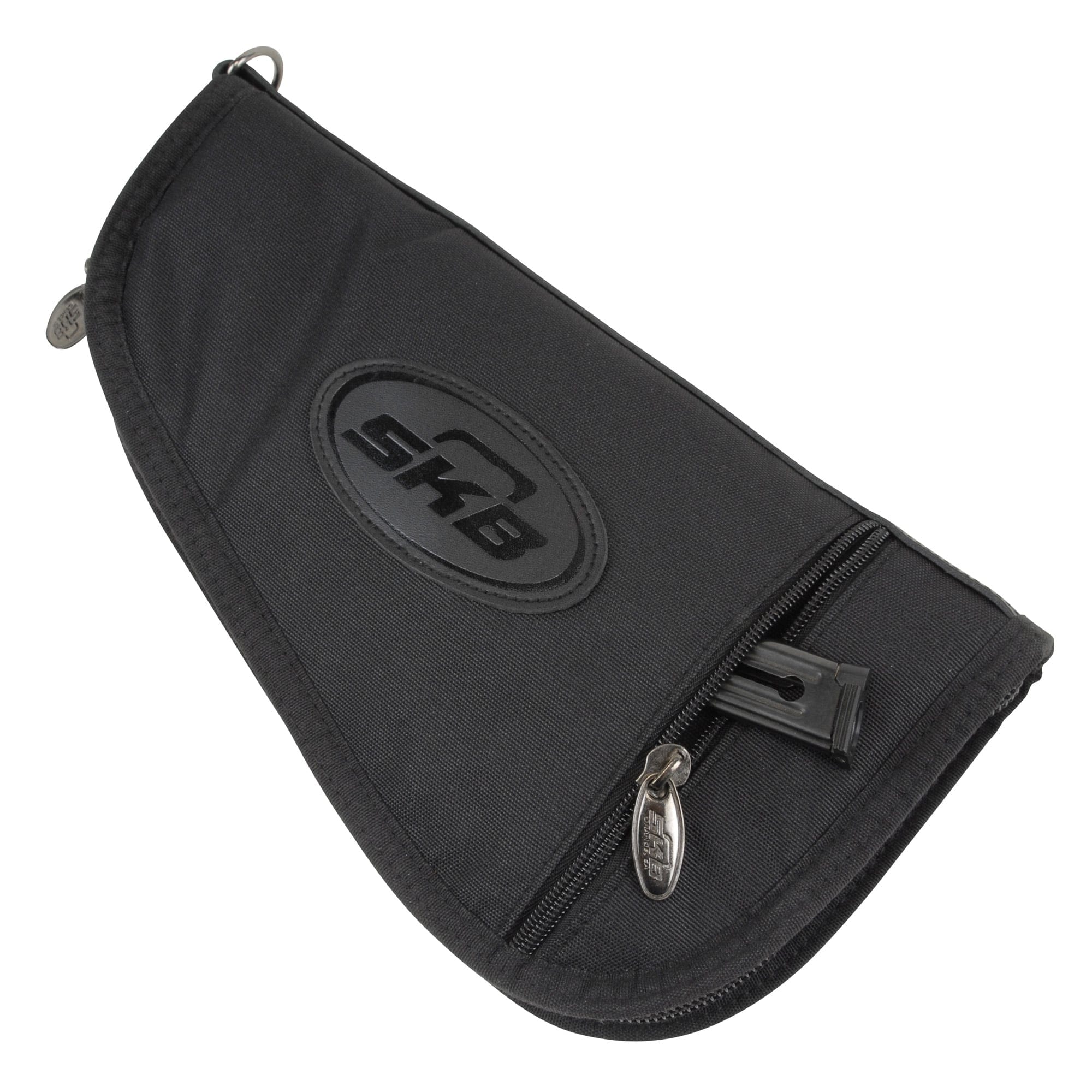 The SKB Medium Pistol Bag BLK is a black carrying case with minimal SKB branding, designed for secure handgun transport.