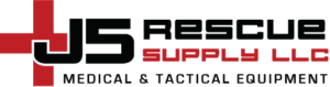 J5 Rescue Supply LLC" logo featuring a red cross, with "Medical & Tactical Equipment" text at the base.